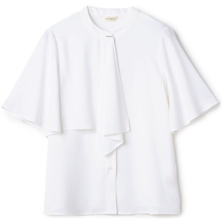 KONAKA　アウトレット 【WEB限定/OUTLET/汚れ・キズ等有】【NATURAL BEAUTY】フレアスリーブボウタイブラウス/ホワイト 白