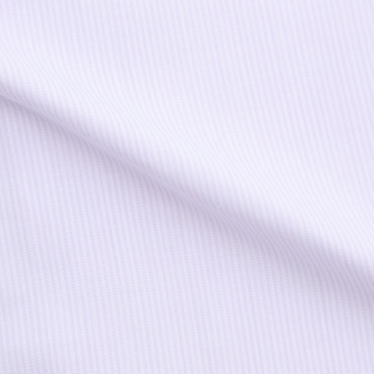 ＤＵＫＥ ＭＯＲＧＡ 【形態安定】ボタンダウンワイシャツ/ホワイト×パープルストライプ 紫中間