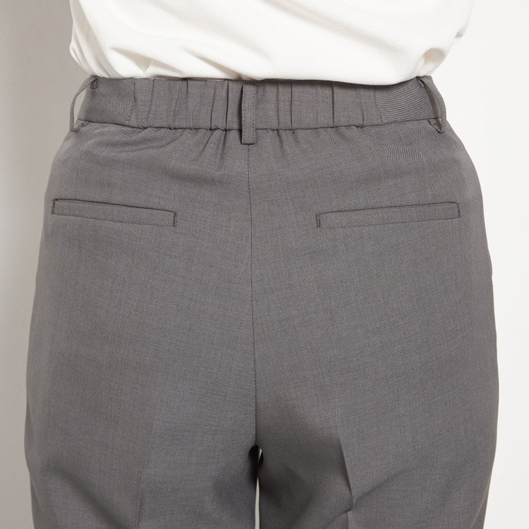 ソノタ（KONAKA用） 【Diana】【春夏】1タックパンツ/グレー/ウエストシャーリング/ウォッシャブル＆ストレッチ/裾上げ済仕様 グレー濃色