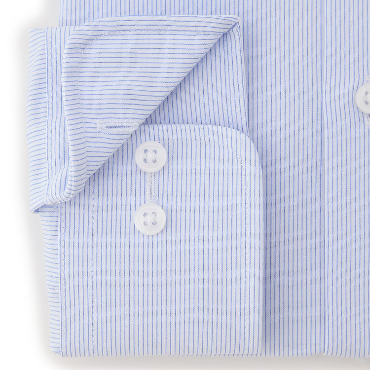 ＪＰコンフォート ネイビー 【発送在庫あり】【WEB限定】【JOHN PEARSE comfort navy】ボタンダウンカラーワイシャツ/ホワイト×ブルーストライプ/ULTRA MOVE「ニット素材」「ノーアイロン」「ストレッチ」「高通気性」 紺中間