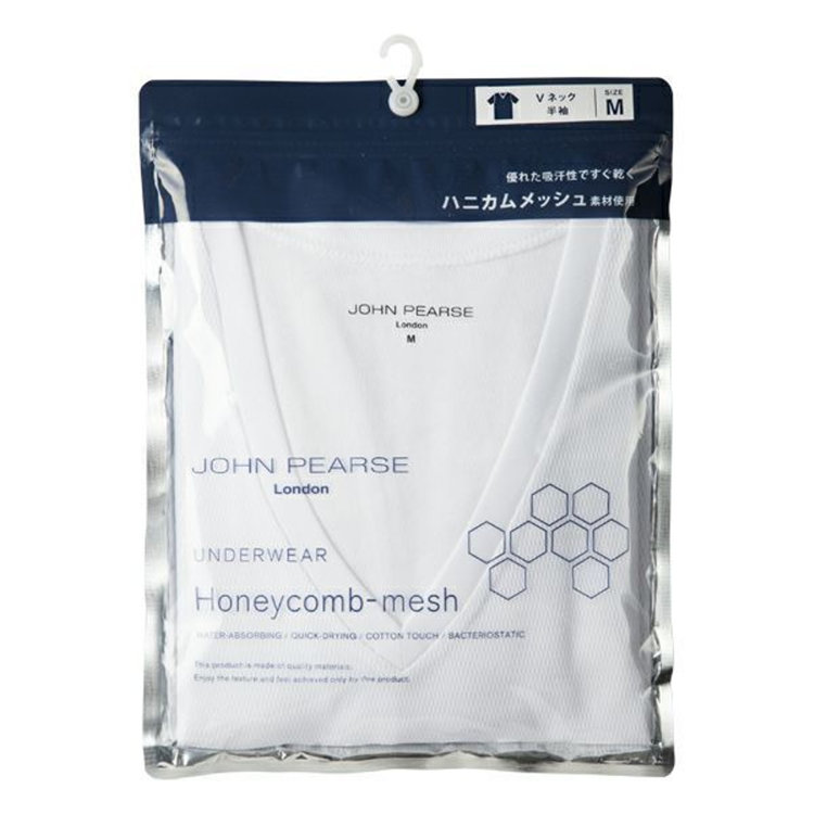 KONAKA　アウトレット 【WEB限定/OUTLET/汚れ・キズ等有】【JOHN PEARSE】【ハニカムメッシュ】【Tシャツ】アンダー(ホワイト系・無地) ホワイト系(白)