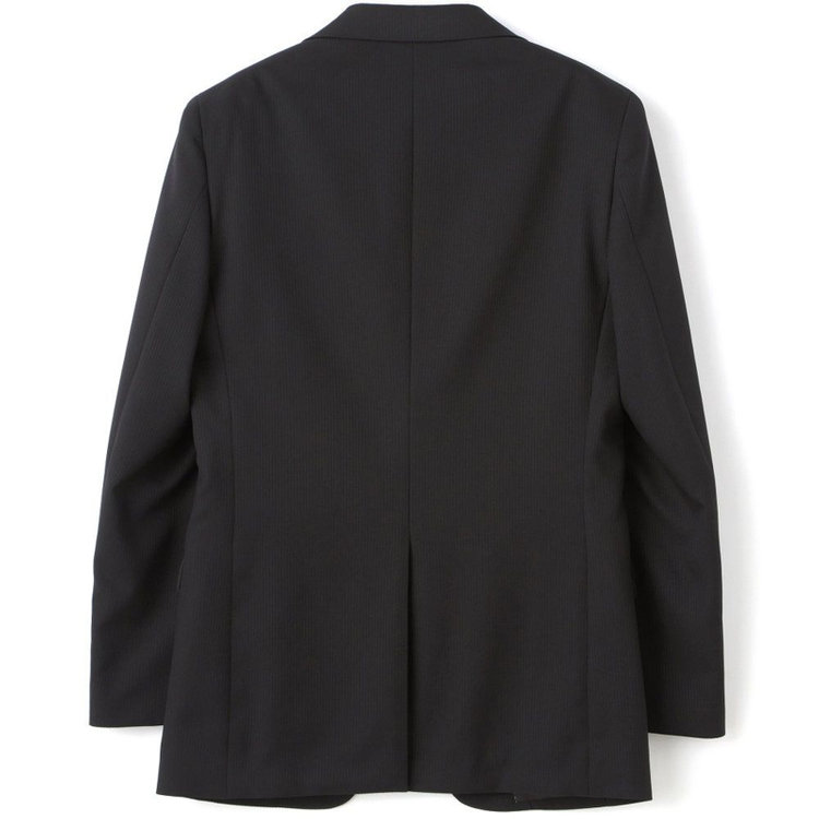 ハイスペックモーション 【HIGH SPEC MOTION】【年間】2釦シングルスーツ 0タック/ブラック×シャドーストライプ/パンツウォシャブル/※裾上げ必要 黒