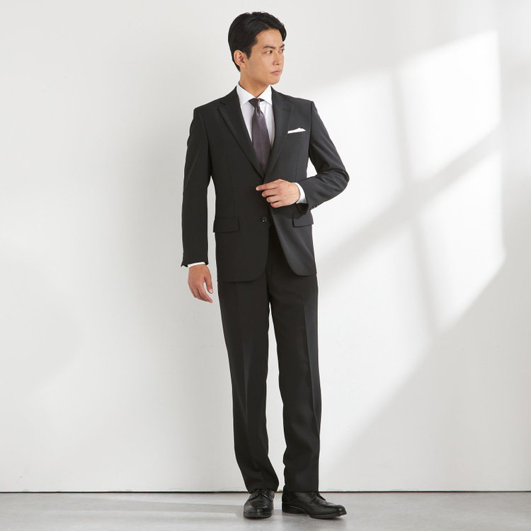 ソノタ（KONAKA用） 【年間】2釦シングルフォーマルスーツ 1タックパンツ/アジャスター付/※裾上げ必要 黒
