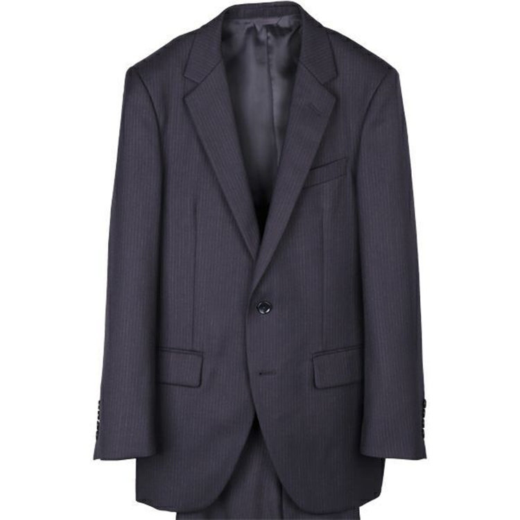 ＵＮＰＲＥＳＳＵＲＥ 【Unpressure】【秋冬】2釦シングルスーツ 0タック/ネイビー×ストライプ ネイビー系(紺)