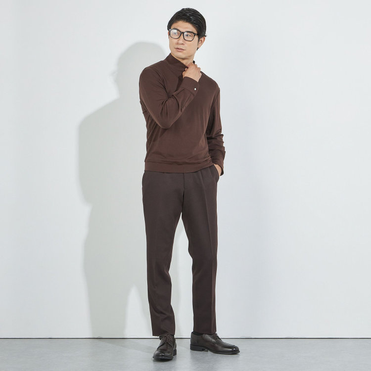 カンサイマン 【KANSAIMAN Collection】【長袖】 ドレスカフニット/ブラウン 茶中間