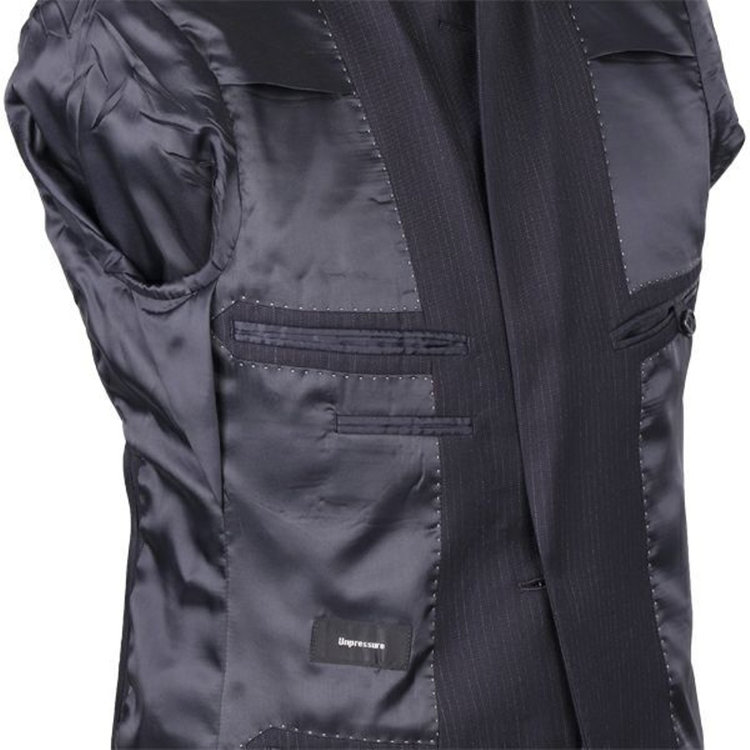 ＵＮＰＲＥＳＳＵＲＥ 【Unpressure】【秋冬】2釦シングルスーツ 0タック/ネイビー×ストライプ ネイビー系(紺)