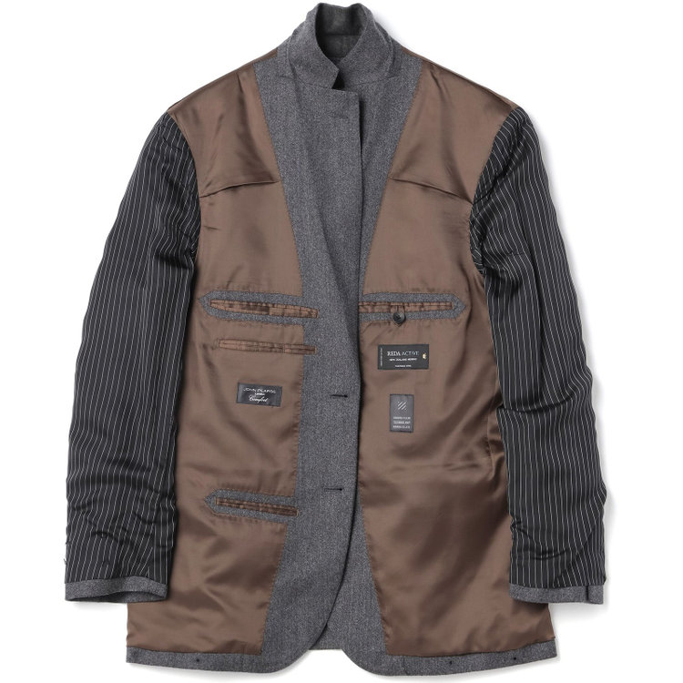 ＪＰ コンフォート 【THE 神 SUIT】【JOHN PEARSE comfort】【秋冬】2釦シングルスーツ ショートタック/グレー/ウエストムーブ/REDA ACTIVE/NEW ZEALAND MERINO/SHOWER CLEAN/※裾上げ必要 グレー中間