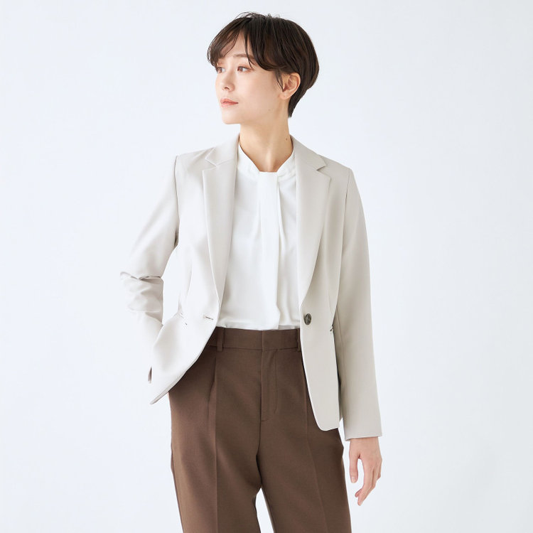 【mirum purple】【年間】1釦テーラードジャケット/グレージュ