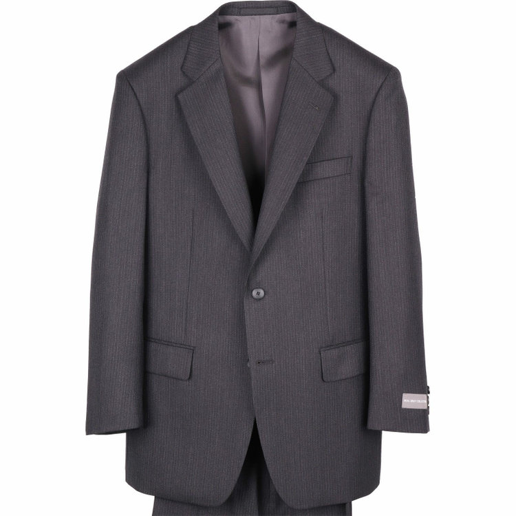 ドナートヴィンチ 【Donato Vinci Italy】【秋冬】2釦シングルスーツ 1タック/ダークグレー×ストライプ/REAL GRAY COLLECTION/NEW ZEALAND LIMITED WOOL グレー系(灰)
