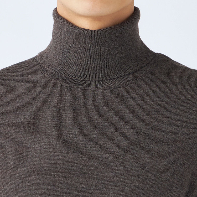 ＪＰコンフォート ネイビー 【JOHN PEARSE comfort navy】【秋冬】タートルネックセーター/ブラウン/洗える×毛玉レス 茶中間