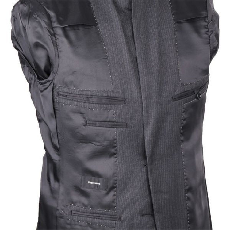 ＵＮＰＲＥＳＳＵＲＥ 【Unpressure】【秋冬】2釦シングルスーツ 0タック/グレー×ストライプ グレー系(灰)