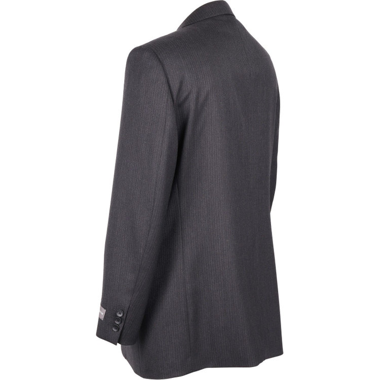 ドナートヴィンチ 【Donato Vinci Italy】【秋冬】2釦シングルスーツ 1タック/ダークグレー×ストライプ/REAL GRAY COLLECTION/NEW ZEALAND LIMITED WOOL グレー系(灰)