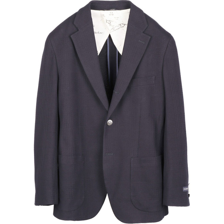 スタンリーブラッカ 【stanley blacker】【春夏】2釦シングルジャケット/ネイビー×ニット/メタル釦 ネイビー系(紺)