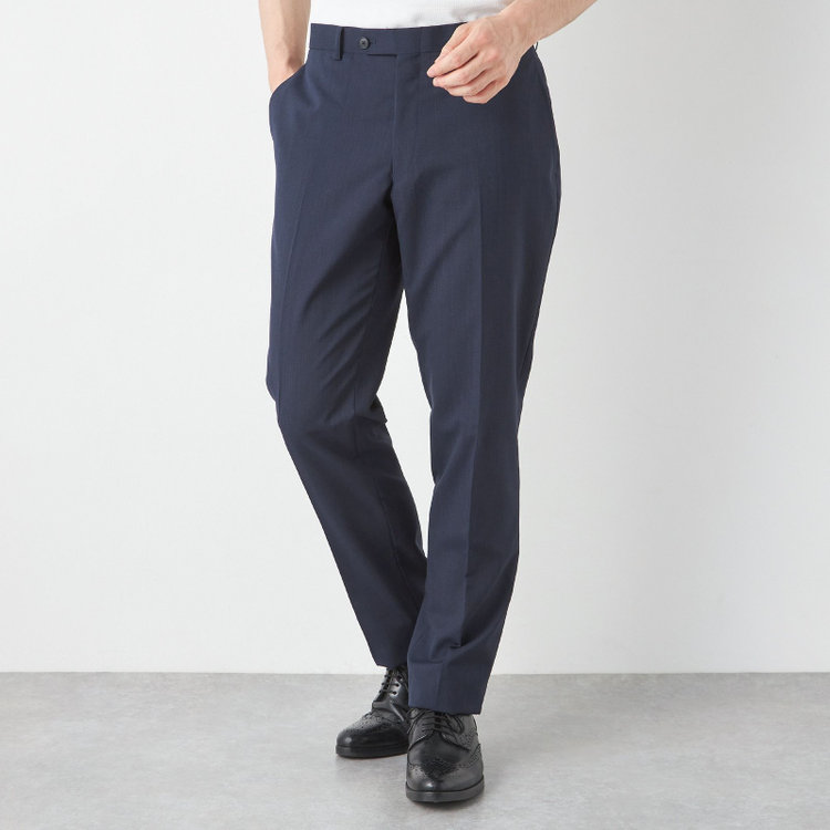 ＪＰセレクトライン 【JOHN PEARSE Black SELECT LINE】【春夏】2釦シングルスーツ ノータックパンツ / ネイビー / 形状安定 /SHOWER CLEAN ※裾直し必要 紺中間