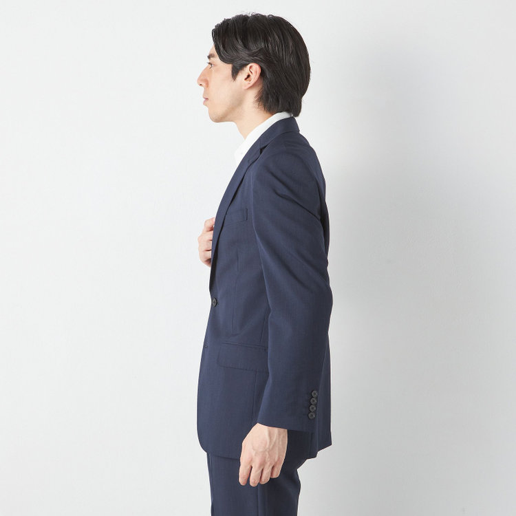 ＪＰセレクトライン 【JOHN PEARSE Black SELECT LINE】【春夏】2釦シングルスーツ ノータックパンツ / ネイビー / 形状安定 /SHOWER CLEAN ※裾直し必要 紺中間