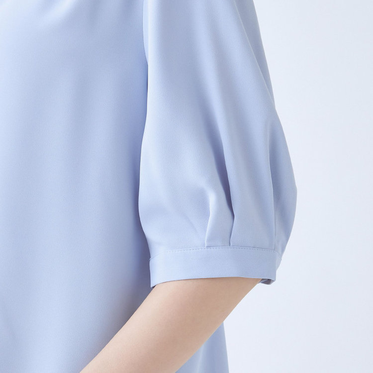 KONAKA　アウトレット 【WEB限定/OUTLET/汚れ・キズ等有】【NATURAL BEAUTY】バンドカラーブラウス/ブルー 青淡色