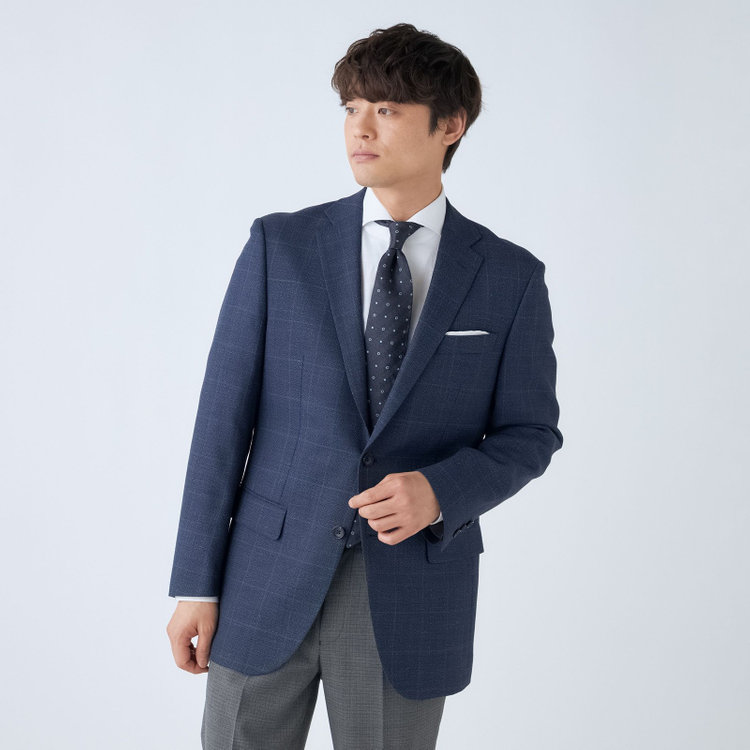 ドナートヴィンチ 【Donato Vinci Italy】【春夏】ウールリネンブレンド2釦シングルジャケット/ネイビー/NEW ZEALAND WOOL MIX 紺濃色