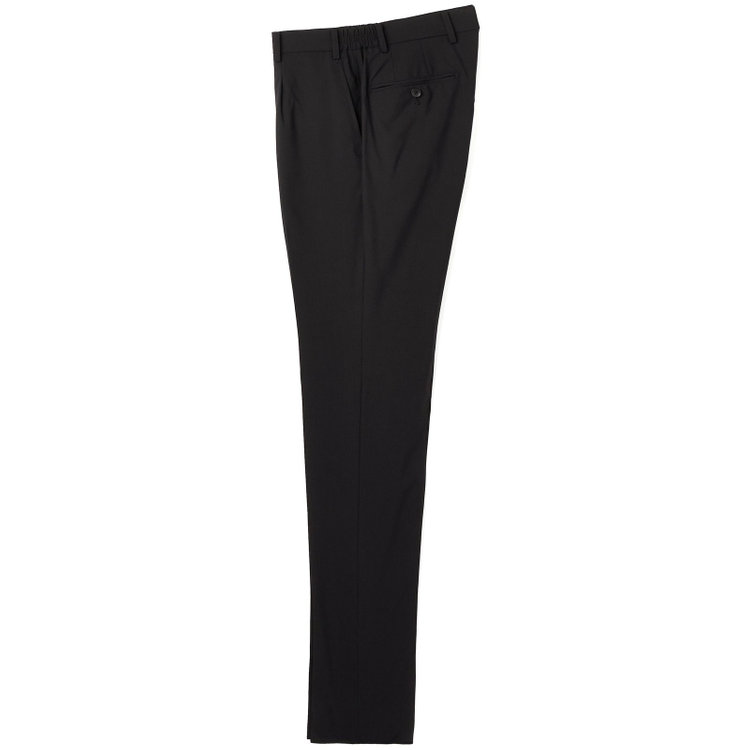 ＪＰ コンフォート 【JOHN PEARSE comfort】【春夏】2釦シングルスリーピーススーツ 1タック/ブラック×シャドーストライプ/ストレッチ/ウエストシャーリング仕様ULTRA MOVE/SHOWER CLEAN/※裾上げ必要 黒