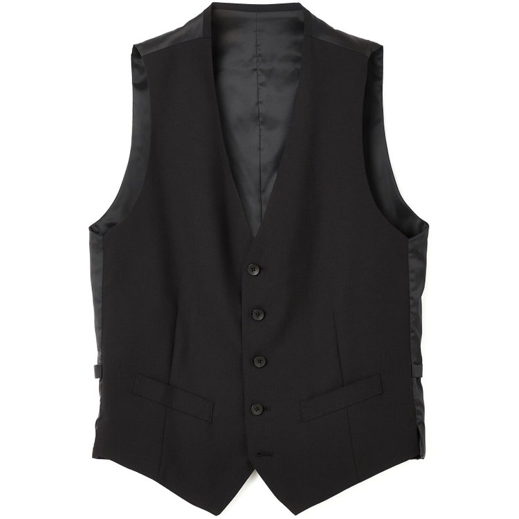 ＪＰ コンフォート 【JOHN PEARSE comfort】【春夏】2釦シングルスリーピーススーツ 1タック/ブラック×シャドーストライプ/ストレッチ/ウエストシャーリング仕様ULTRA MOVE/SHOWER CLEAN/※裾上げ必要 黒