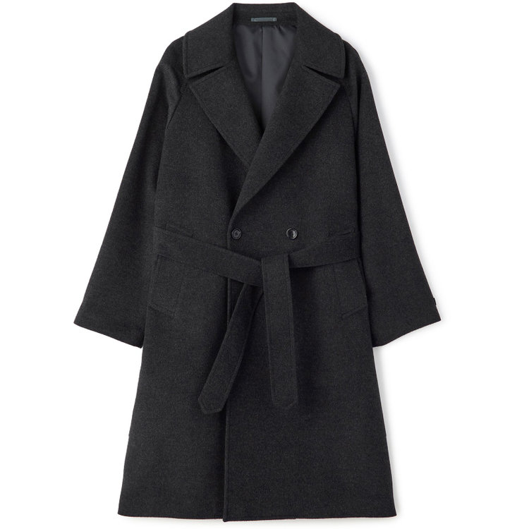 ソノタ（KONAKA用） カシミヤアンゴラブレンドダブルラグランベルテッドコート/チャコールグレー グレー濃色