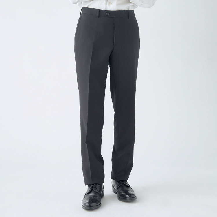 ＵＮＰＲＥＳＳＵＲＥ 【Unpressure】【年間】スリーピース2釦シングルスーツ 0タック/ブラック×シャドーツイル/ウォッシャブルパンツ 黒