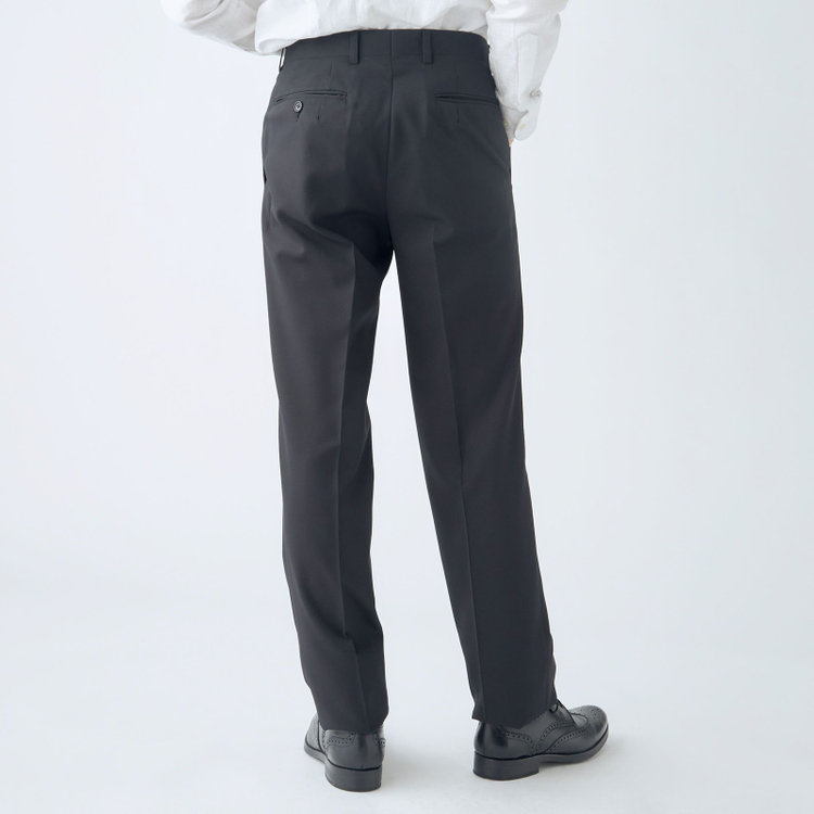 ＵＮＰＲＥＳＳＵＲＥ 【Unpressure】【年間】スリーピース2釦シングルスーツ 0タック/ブラック×シャドーツイル/ウォッシャブルパンツ 黒