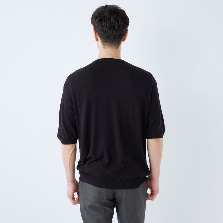 ＪＰコンフォート ネイビー 【半袖】ニットTシャツ/ブラック 黒