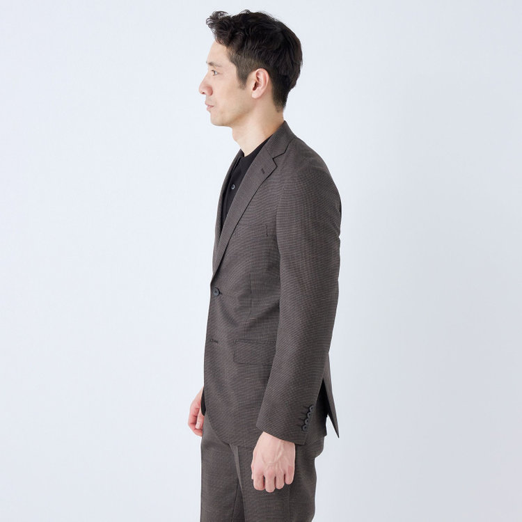 ＪＰ コンフォート 【JOHN PEARSE comfort】【春夏】2釦シングルスーツ ショートタック/ブラウン/REAL BROWN/NEW ZEALAND WOOLSHOWER CLEAN/SustainaBee Wool/※裾上げ必要 茶中間