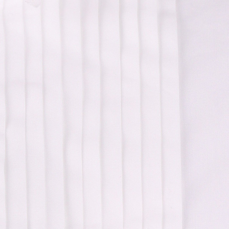 ジョンピアースブラック 【JOHN PEARSE Black】ウィングカラードレスワイシャツ/ホワイト×ソリッド+ピンタック/ゴムカフス付き ホワイト系(白)