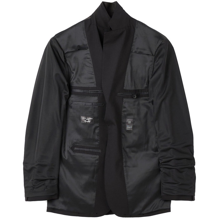 ＪＰ コンフォート 【JOHN PEARSE comfort】【春夏】2釦シングルスリーピーススーツ 1タック/ブラック×シャドーストライプ/ストレッチ/ウエストシャーリング仕様ULTRA MOVE/SHOWER CLEAN/※裾上げ必要 黒