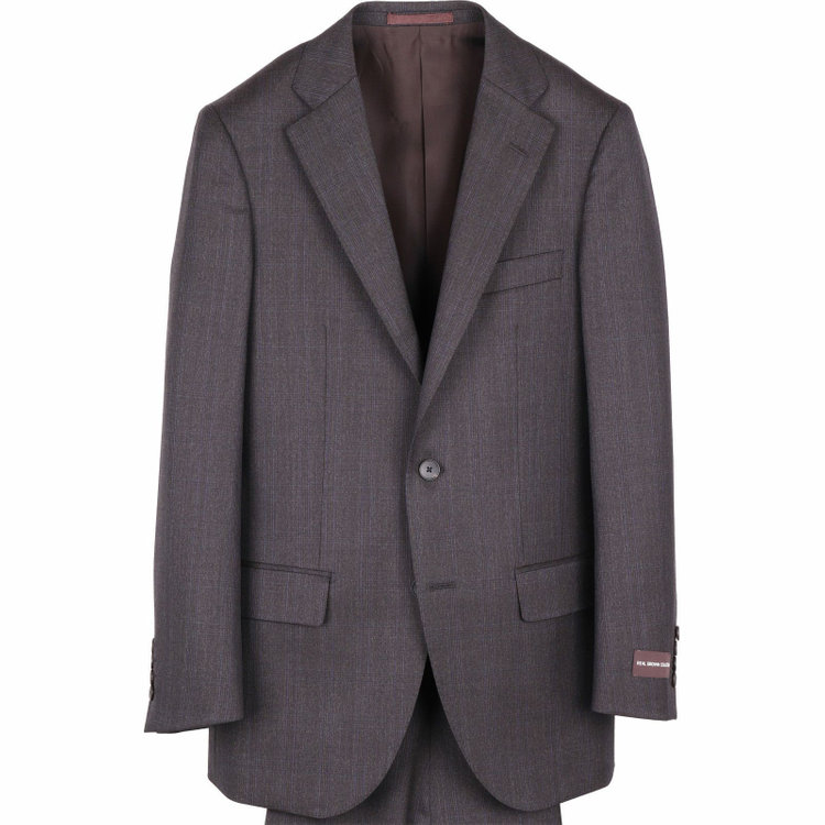 ドナートヴィンチウォモ 【Donato Vinci Italy UOMO】【秋冬】2釦シングルスーツ 0タック/ブラウン×チェック/REAL BROWN COLLECTION/NEW ZEALAND LIMITED WOOL ブラウン系(茶)