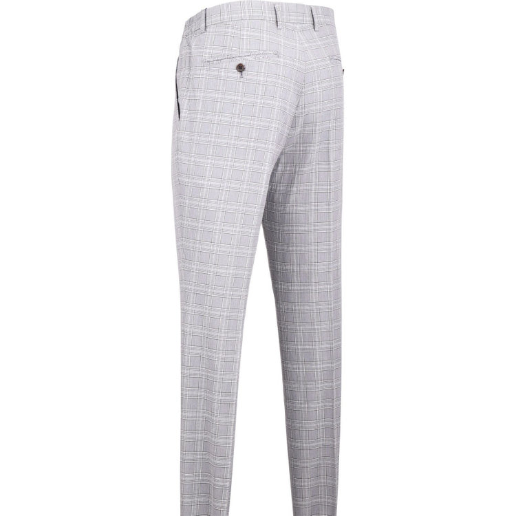 スタンリーブラッカ 【stanley blacker】【春夏】1タックスラックス/グレー×チェック/シャーリング仕様/ストレッチ グレー系(灰)