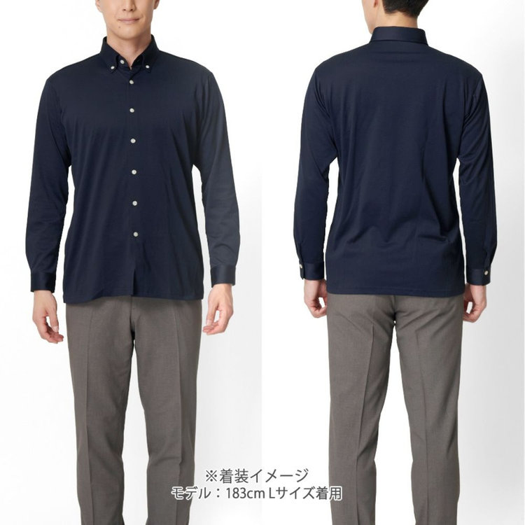 ソノタ（KONAKA用） ワイシャツ[SHIRT-T] 【正規リライブ加工商品】ストレッチ 吸水速乾 ネイビー 無地 紺中間