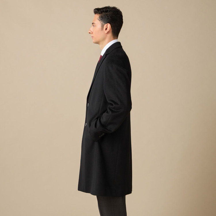ＪＰ コンフォート 【JOHN PEARSE comfort】チェスターコート /ブラック /スプリットラグラン仕様 /ULTRA MOVE COAT/ウールブレンド 黒