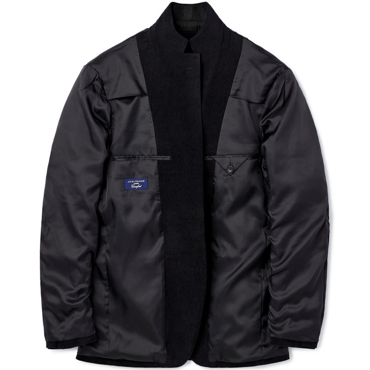 ＪＰコンフォート ネイビー 【JOHN PEARSE comfort navy】【秋冬】2釦シングルジャケット セットアップ対応/ブラック×トリコットコーデュロイ/ULTRA MOVE/ ウォッシャブル 黒