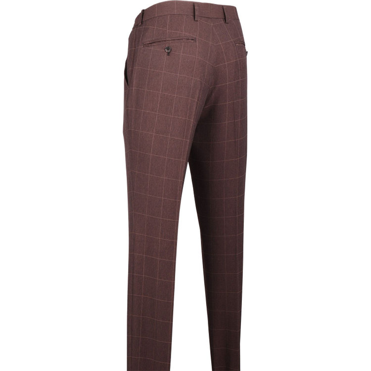 スタンリーブラッカ 【stanley blacker】【春夏】0タックスラックス/ブラウン×ウィンドペン/シャーリング仕様/ストレッチ ブラウン系(茶)