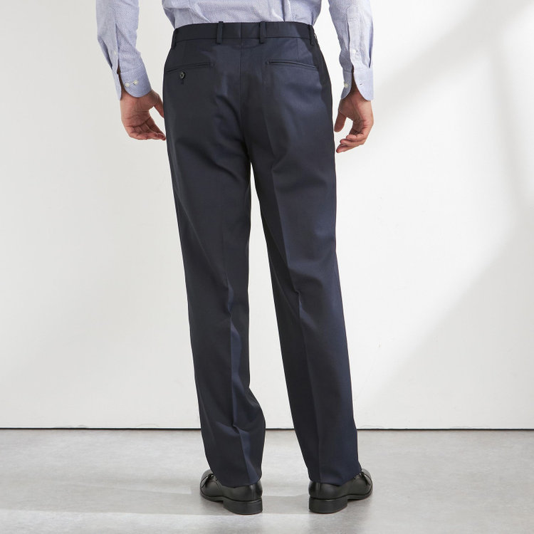 ＫＡＮＳＡＩＭＡＮ 【KANSAIMAN collection】【秋冬】2釦シングルスーツ ショートタック/ネイビー×シャドーストライプ/ULTRA MOVE/※裾上げ必要 紺中間