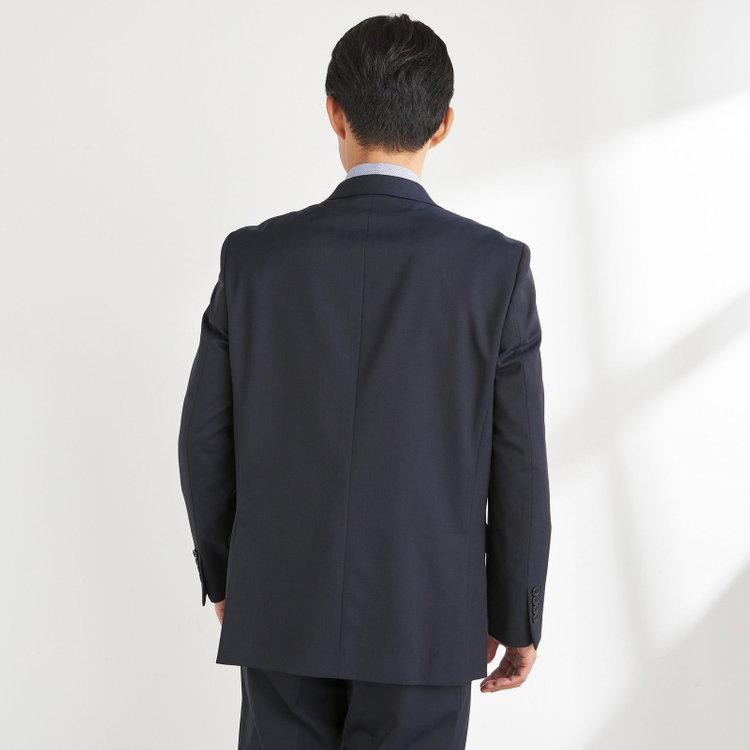 ＫＡＮＳＡＩＭＡＮ 【KANSAIMAN collection】【秋冬】2釦シングルスーツ ショートタック/ネイビー×シャドーストライプ/ULTRA MOVE/※裾上げ必要 紺中間