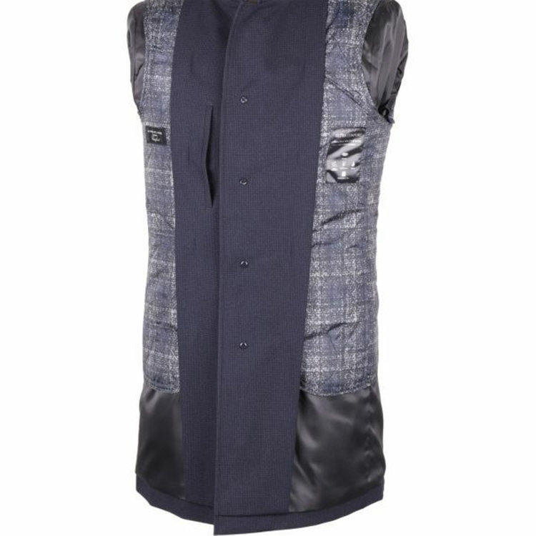 ＪＰ コンフォート 【JOHN PEARSE comfort】スタンドカラーコート/ネイビー×ハウンドトゥース/ULTRA MOVE/Comfortemp ネイビー系(紺)