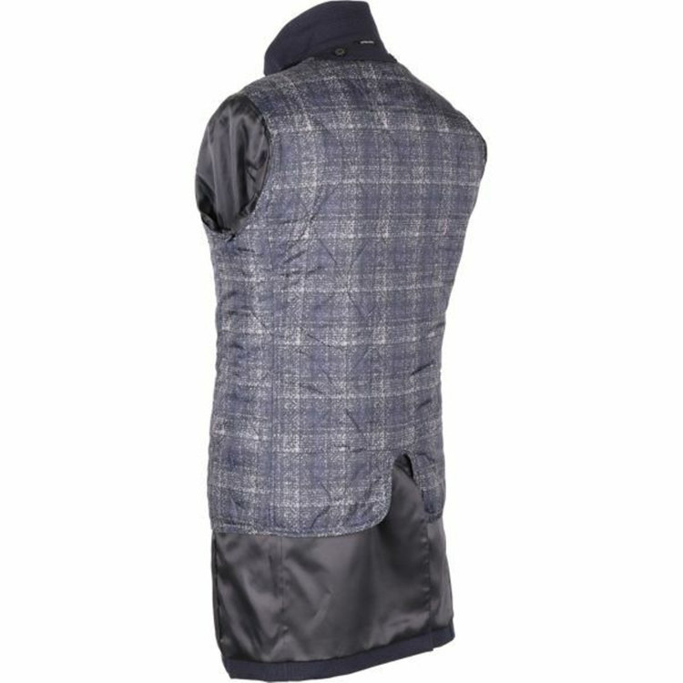 ＪＰ コンフォート 【JOHN PEARSE comfort】スタンドカラーコート/ネイビー×ハウンドトゥース/ULTRA MOVE/Comfortemp ネイビー系(紺)