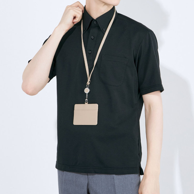 ＪＰコンフォート ネイビー 【半袖】【JOHN PEARSt navy】【ノーアイロンE comfor】ボタンダウンビズポロシャツ プルオーバータイプ/ブラック/ULTRA MOVE/ニット素材 黒