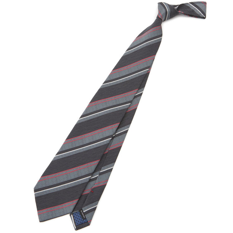 ドナートヴィンチ 【Donato Vinci Italy】シルクストライプネクタイ 8.5cm幅/グレー/MADE IN JAPAN その他