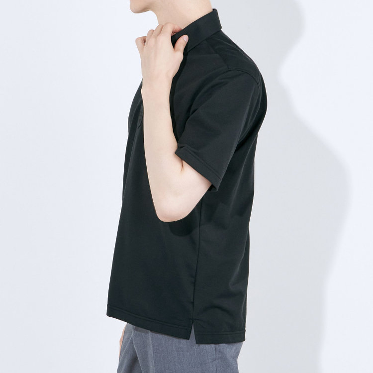 ＪＰコンフォート ネイビー 【半袖】【JOHN PEARSt navy】【ノーアイロンE comfor】ボタンダウンビズポロシャツ プルオーバータイプ/ブラック/ULTRA MOVE/ニット素材 黒