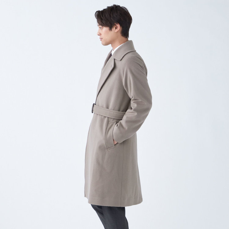 ソノタ（KONAKA用） 【PATRIZIO LORENTINI】ウールダブルラグランベルテッドコート/グレージュ/Premium Quality JAPAN その他