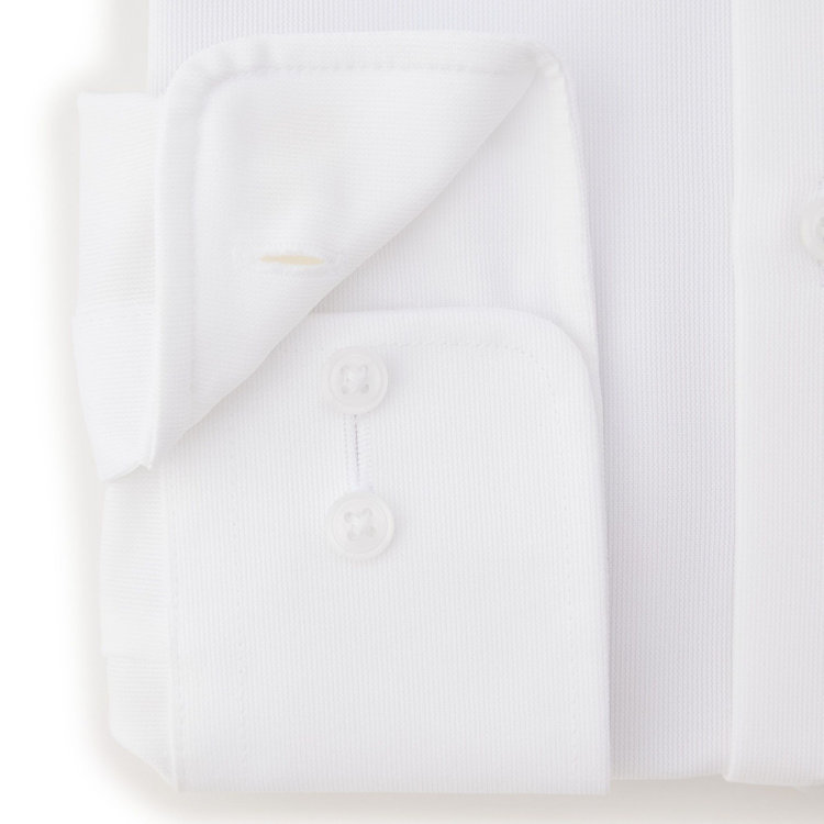ＪＰコンフォート ネイビー 【発送在庫あり】【WEB限定】【JOHN PEARSE comfort navy】ワイドカラーワイシャツ/ホワイト×ドビー/ULTRA MOVE「ニット素材」「ノーアイロン」「ストレッチ」「高通気性」 白