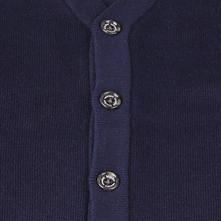 スタンリーブラッカ 【stanley blacker new york】胸刺繍カーディガン/ネイビー ネイビー系(紺)