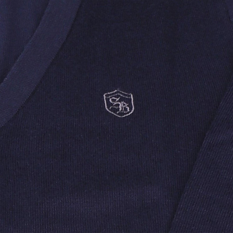 スタンリーブラッカ 【stanley blacker new york】胸刺繍カーディガン/ネイビー ネイビー系(紺)