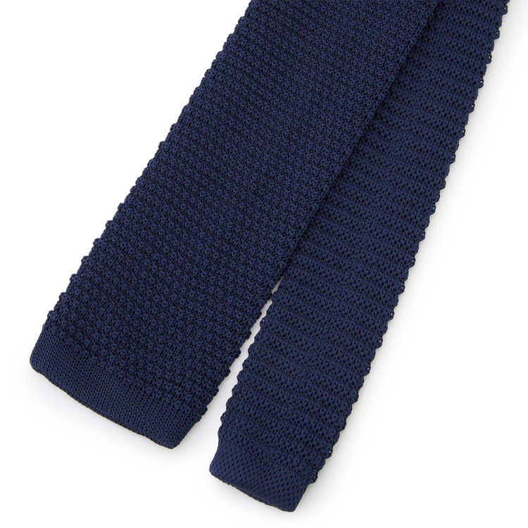 ジョンピアースブラック 【JOHN PEARSE】ニットネクタイ 7.0cm幅/ネイビー/ウォッシャブル その他