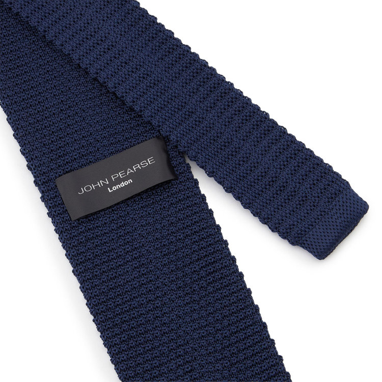 ジョンピアースブラック 【JOHN PEARSE】ニットネクタイ 7.0cm幅/ネイビー/ウォッシャブル その他