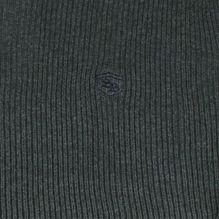 スタンリーブラッカ 【stanley blacker new york】胸刺繍モックネックリブニットセーター/グリーン グリーン(緑)